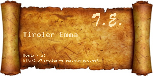 Tiroler Emma névjegykártya